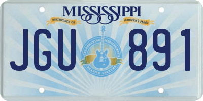MS license plate JGU891