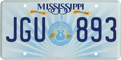 MS license plate JGU893