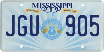 MS license plate JGU905
