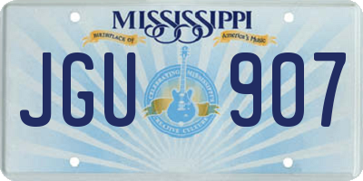 MS license plate JGU907
