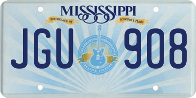 MS license plate JGU908