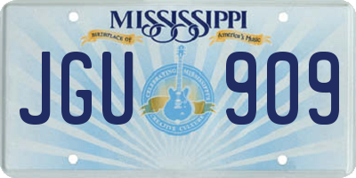 MS license plate JGU909