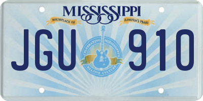 MS license plate JGU910