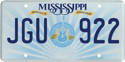 MS license plate JGU922