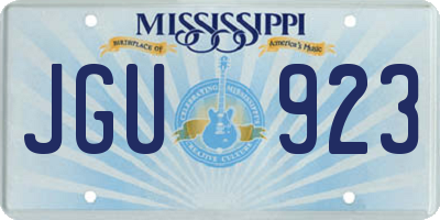 MS license plate JGU923