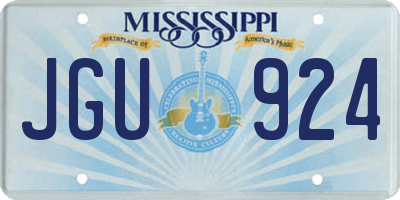 MS license plate JGU924