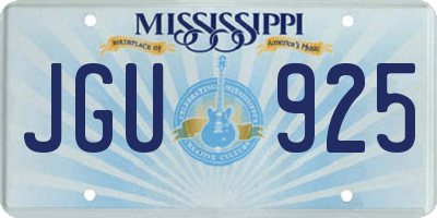 MS license plate JGU925