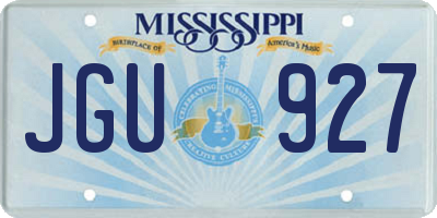 MS license plate JGU927