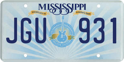MS license plate JGU931