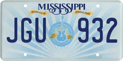 MS license plate JGU932