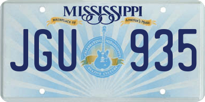 MS license plate JGU935