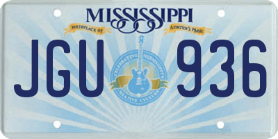 MS license plate JGU936