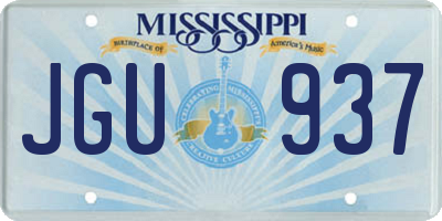 MS license plate JGU937