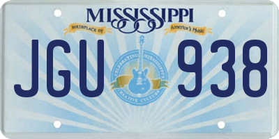 MS license plate JGU938