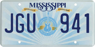 MS license plate JGU941