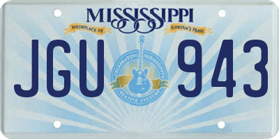 MS license plate JGU943