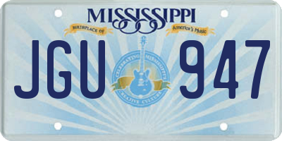 MS license plate JGU947