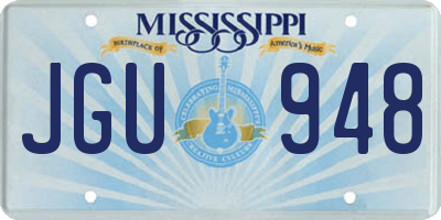 MS license plate JGU948