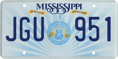 MS license plate JGU951