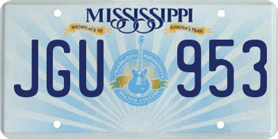 MS license plate JGU953
