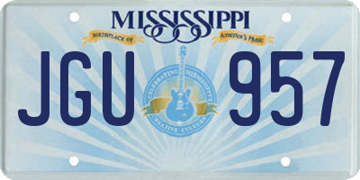 MS license plate JGU957