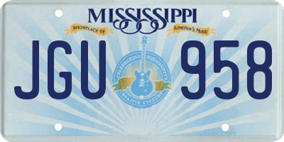 MS license plate JGU958