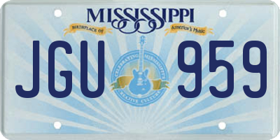MS license plate JGU959