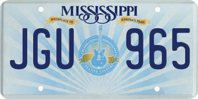 MS license plate JGU965