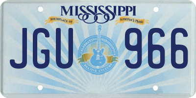 MS license plate JGU966