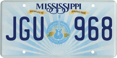 MS license plate JGU968