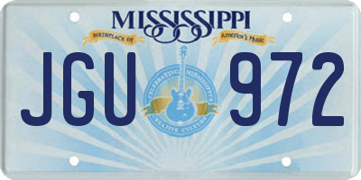 MS license plate JGU972