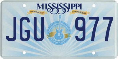 MS license plate JGU977