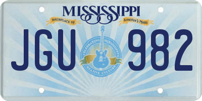 MS license plate JGU982