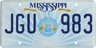 MS license plate JGU983