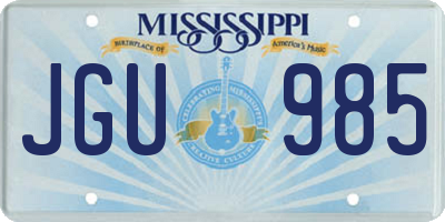 MS license plate JGU985