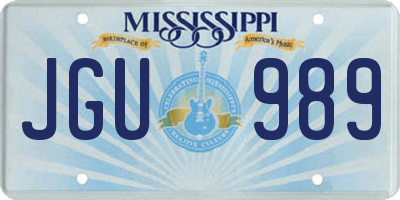 MS license plate JGU989