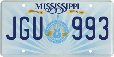 MS license plate JGU993