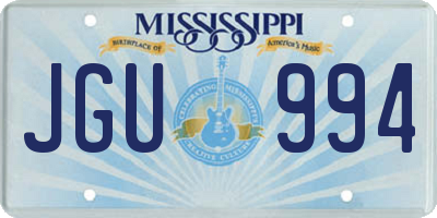 MS license plate JGU994