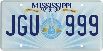 MS license plate JGU999