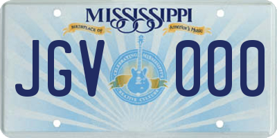 MS license plate JGV000