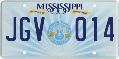 MS license plate JGV014