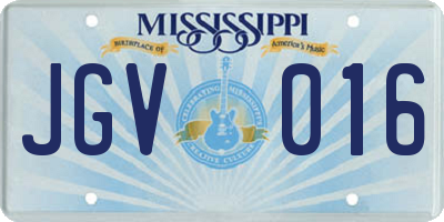 MS license plate JGV016