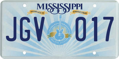 MS license plate JGV017