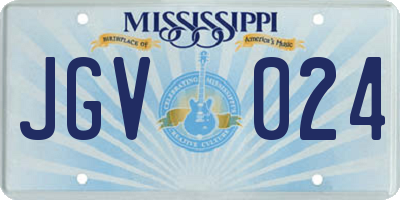 MS license plate JGV024