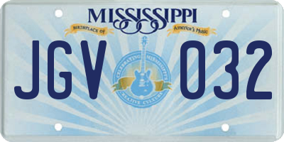 MS license plate JGV032