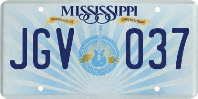 MS license plate JGV037