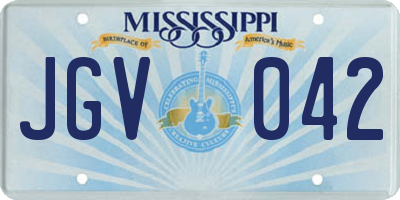 MS license plate JGV042