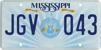 MS license plate JGV043