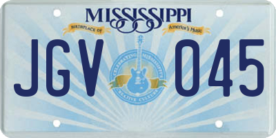 MS license plate JGV045