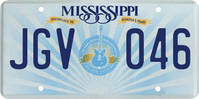 MS license plate JGV046
